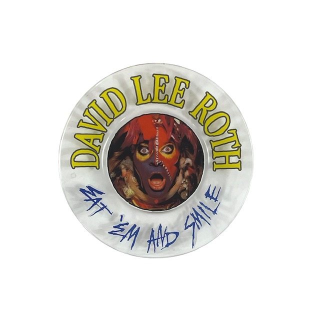 David Lee Roth Promo Eat 'Em And Smile Prop Glass Dinner Plate