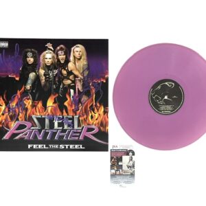 Steel Panther Band Signed Feel The Steel Purple Vinyl Record JSA