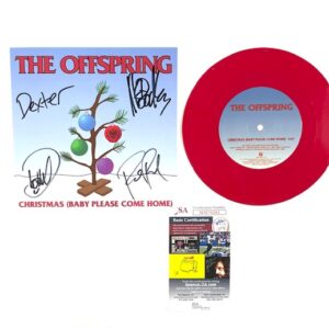 The Offspring Signed Christmas Red Vinyl 7” Dexter Holland JSA