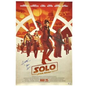 Star Wars Han Solo Story Alden Ehrenreich Autographed One Sheet Movie Poster