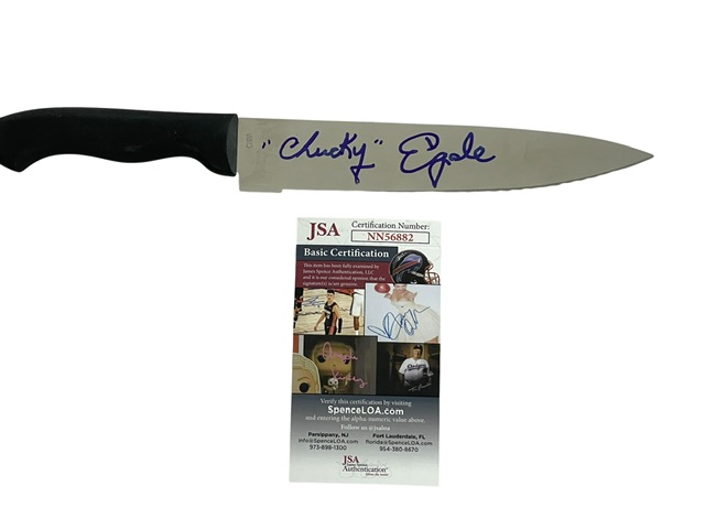 Child's Play Chucky Ed Gale Signed Butcher Knife Horror Movie JSA