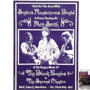 Patti Smith Autographed Poetry Reading Poster JSA Certified