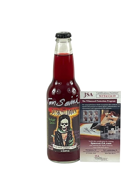 From Dusk Till Dawn Tom Savini Signed Promo Soda Pop Bottle JSA