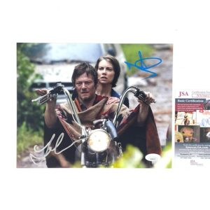 Norman Reedus & Lauren Cohan Signed 8x10 Photo Walking Dead JSA