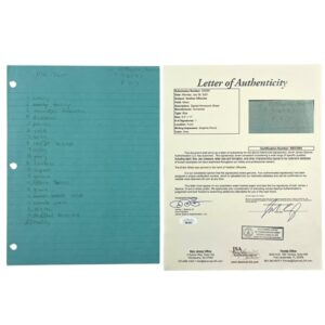 Heather O'Rourke Rare Homework Page Signed JSA Letter Horror Icon
