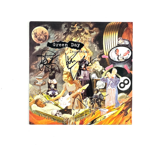 Green Day Band Signed Insomniac Vinyl Record JSA Letter LOA Rare - Image 2