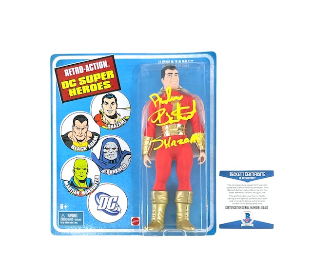 Shazam Signed Figure Mattel Action Figure Jackson Bostwick BAS
