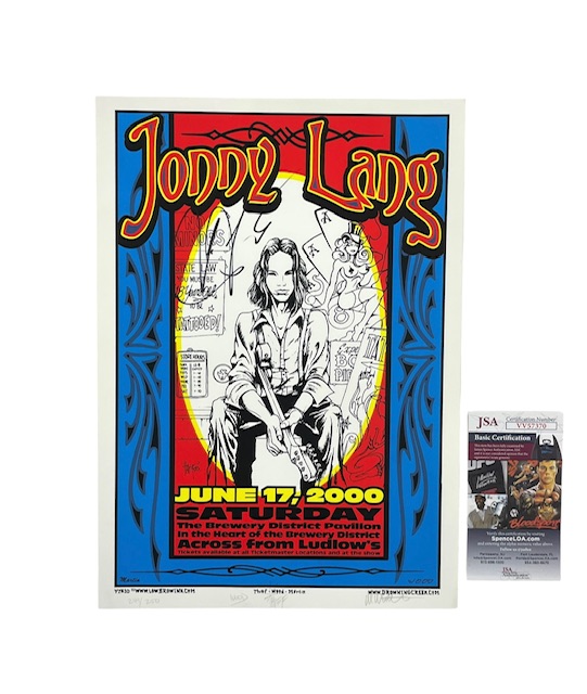 Jonny Lang Signed Early Concert Gig Show Poster 2000 JSA COA Rare
