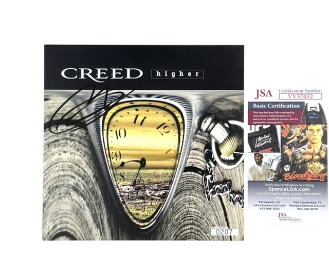Creed Mark Tremonti Signed Higher 7" Yellow Vinyl Record JSA COA - Image 2