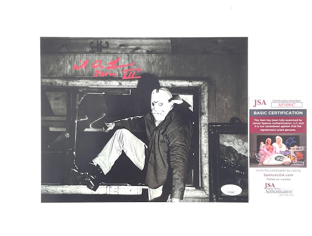 Mike DeLuna Signed Jason Voorhees Photo Friday The 13th 3 De Luna