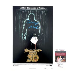 Mike DeLuna Signed Jason Voorhees 12x18 Poster Friday The 13th 3