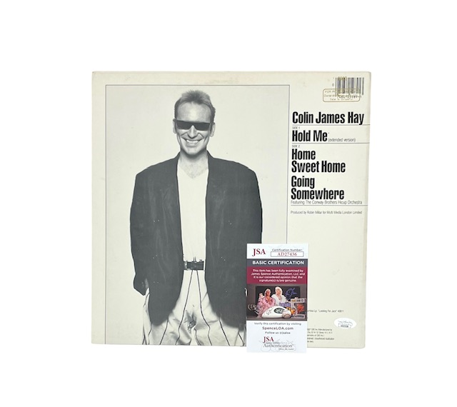 Colin Hay of Men At Work Signed Promo Vinyl Record Hold Me JSA 🎸 - Image 2
