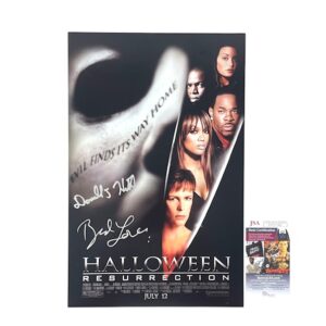 Halloween Resurrection Signed Movie Poster Brad Loree Donald Hewitt Michael Myers