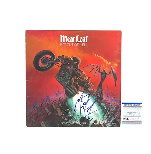 Meat Loaf Signed Bat Out Of Hell Vinyl Record Album Cover PSA DNA