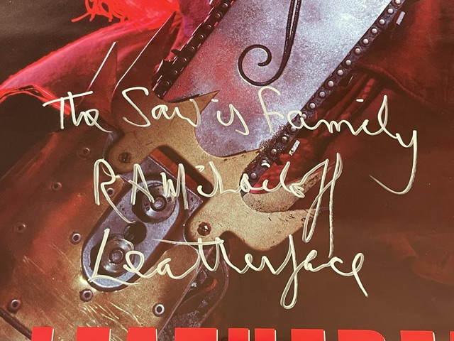 Texas Chainsaw Massacre III Leatherface Signed Movie Poster R.A. Mihailoff JSA - Image 2