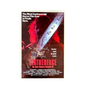 Texas Chainsaw Massacre III Leatherface Signed Movie Poster R.A. Mihailoff JSA