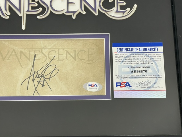 Amy Lee of Evanescence Autographed Photo Framed Display Card PSA - Image 2