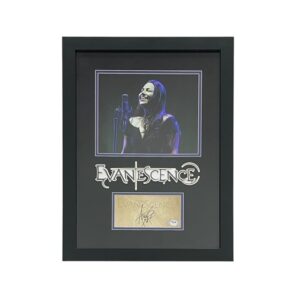Amy Lee of Evanescence Autographed Photo Framed Display Card PSA