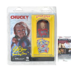Child’s Play Chucky Cast Crew Signed NECA 8” Action Figure JSA 🔪