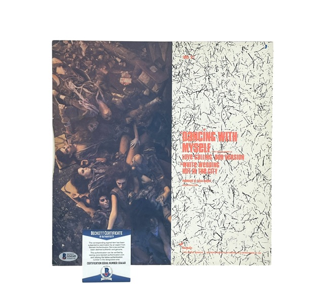 Billy Idol Signed Dancing With Myself 12” Vinyl BAS + Sticker Set - Image 3