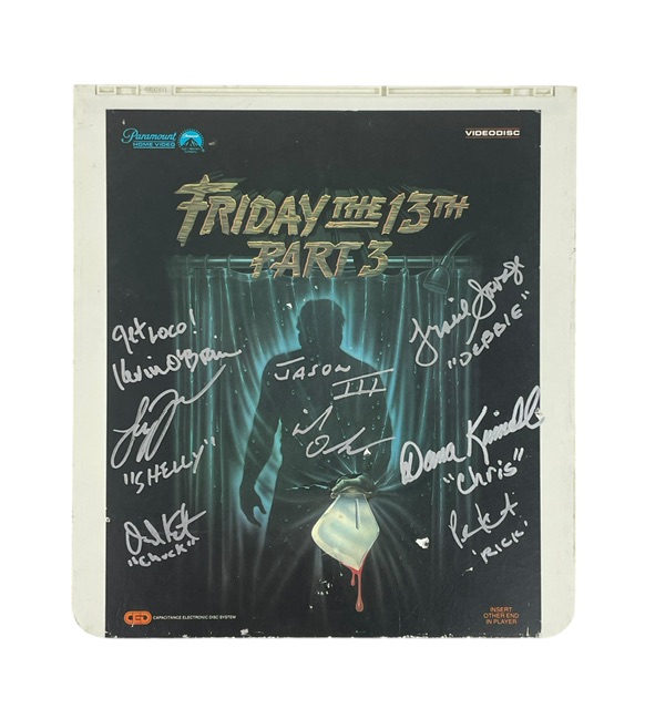 Friday The 13th Part 3D Cast Signed VideoDisc Selectavision Movie