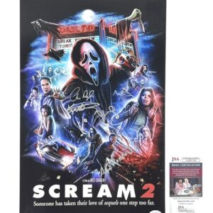 Scream 2 Ghostface Cast Signed 12x18 Movie Poster JSA Version 2