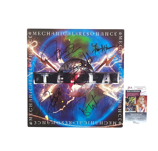 Tesla Band Signed Mechanical Resonance Vinyl Record Album JSA