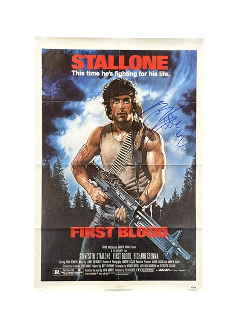 Rambo First Blood Sylvester Stallone Signed Original Movie Poster Rambo First Blood Sylvester Stallone Signed Original Movie Poster