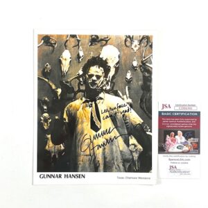 Gunnar Hansen Signed Leatherface Photo Texas Chainsaw Massacre