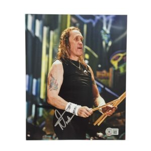 Iron Maiden Nicko McBrain Signed 8x10 Studio Photo Beckett BAS