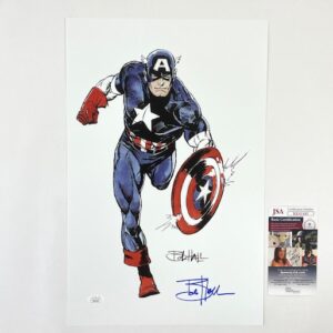Captain America 11x17 Print Signed Artist Bob Hall JSA Certified