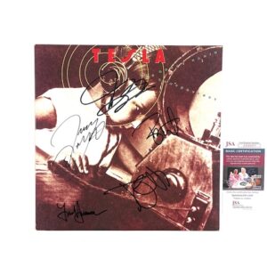 Tesla Band Signed The Great Radio Controversy Vinyl Album JSA