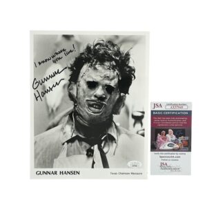 Gunnar Hansen Signed Leatherface Photo Texas Chainsaw Massacre JSA