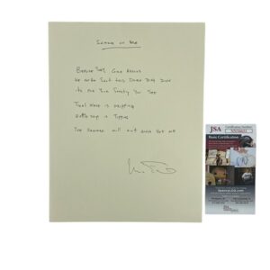Marc Ford Handwritten & Signed Shame On Me Lyric Sheet Black Crowes JSA