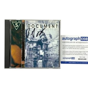 R.E.M. Signed Document CD – Peter Buck - ACOA Certified