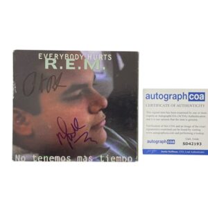 R.E.M. Signed Everybody Hurts CD Mike Mills Peter Buck ACOA REM