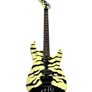 George Lynch Signed Yellow Tiger Stripe Replica Guitar Dokken