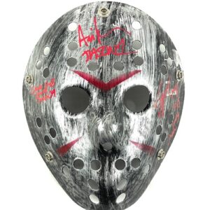 Jason Voorhees Replica Mask Signed Ari Lehman Spencer Stump Caleb Guss JSA 🪓