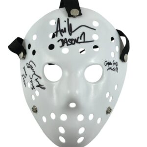 Jason Voorhees Mask Signed Ari Lehman Spencer Stump Caleb Guss JSA 🪓