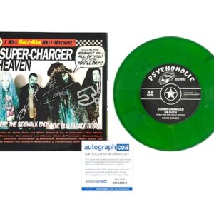 White Zombie Band Signed Supercharger Heaven 7-Inch Green Vinyl