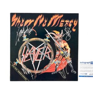 Slayer Band Signed Show No Mercy Vinyl Album Jeff Hanneman ACOA