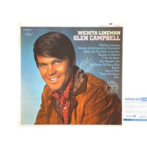 Glen Campbell Autographed Wichita Lineman Vinyl Record - ACOA