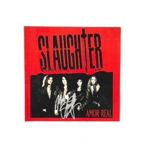 Slaughter Signed “Armor Real” 7” Mexican Import Vinyl Record JSA
