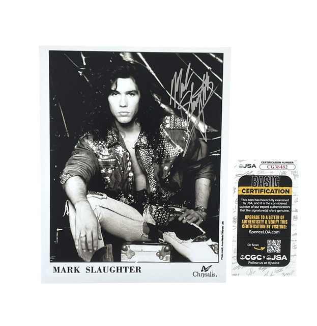 Mark Slaughter Autographed 8X10 Photo RareTracks Signing JSA 🎤