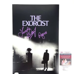 Exorcist Signed 11x17 Poster Print Linda Blair Horror Movie JSA