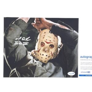 Mike DeLuna Signed Jason Voorhees Photo Friday The 13th 3 De Luna