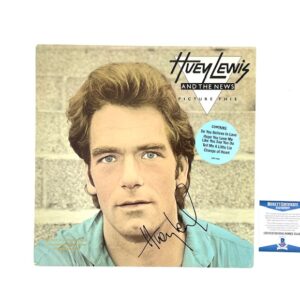Huey Lewis & The News Signed Picture This Vinyl Record Album BAS