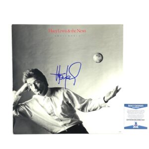Huey Lewis & The News Signed Small World Vinyl Record Album BAS