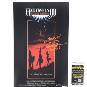 Tom Atkins Signed Halloween III Dr. Challis Stop It 11x17 Poster