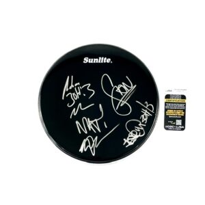 3OH!3 Signed 13-Inch Drum Head – Signed Full Band – JSA Certified